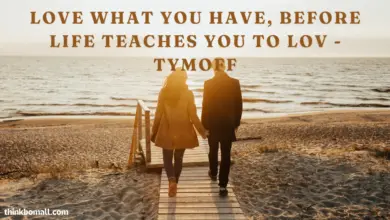 Love What You Have, Before Life Teaches You to Lov - Tymoff